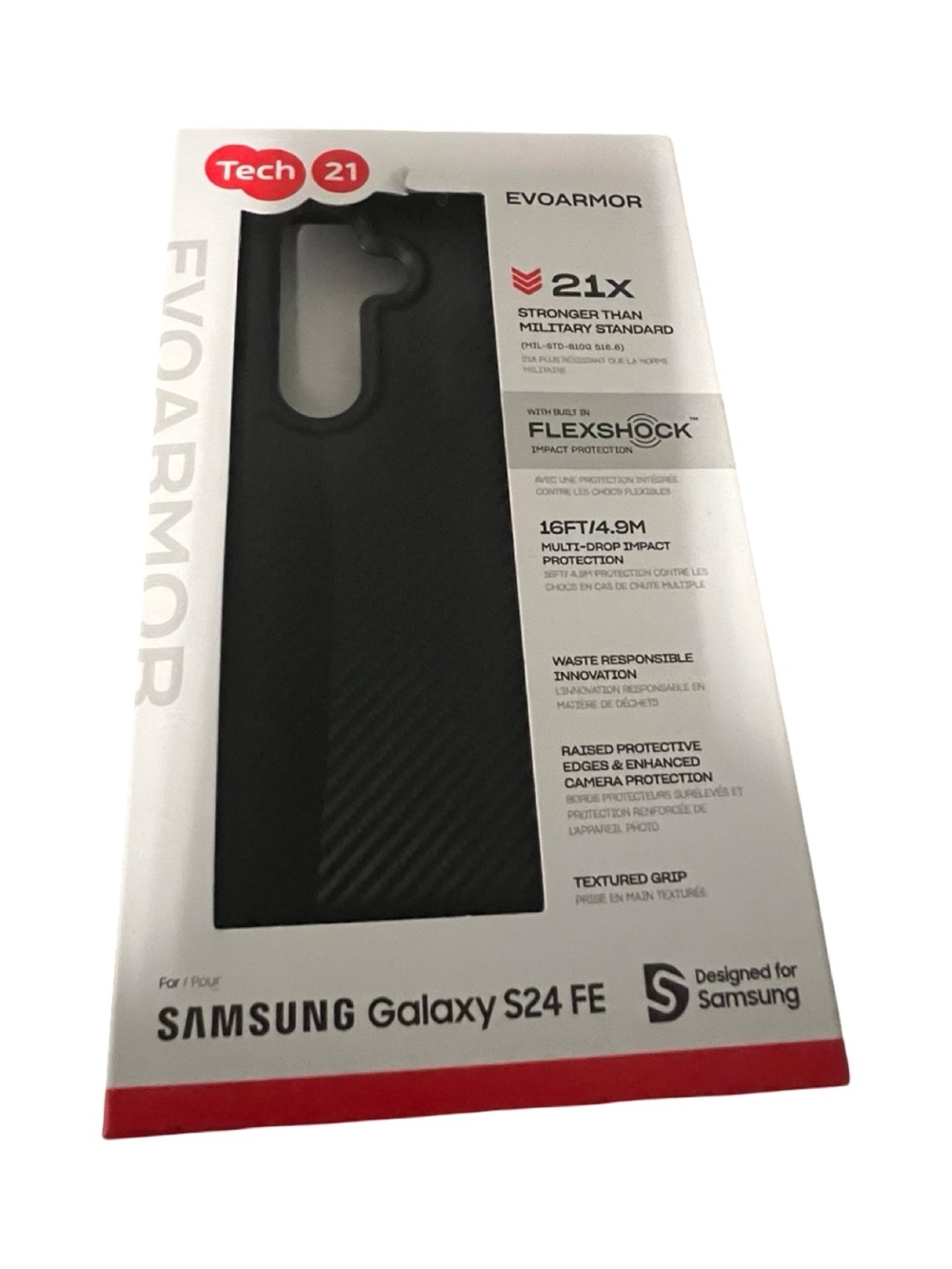 tech21 EvoArmor Black Protective Case for Samsung Galaxy S24 FE New Open Box